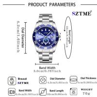 Reloj Deportivo de Acero con Correa de Cuero de Lujo Reloj de Cuarzo con Calendario para Hombres - details 2