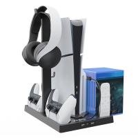 Base de refrigeración para PS5 Slim, base de carga con organizador de disco, mango, cargador de asiento, soporte para auriculares - details 2