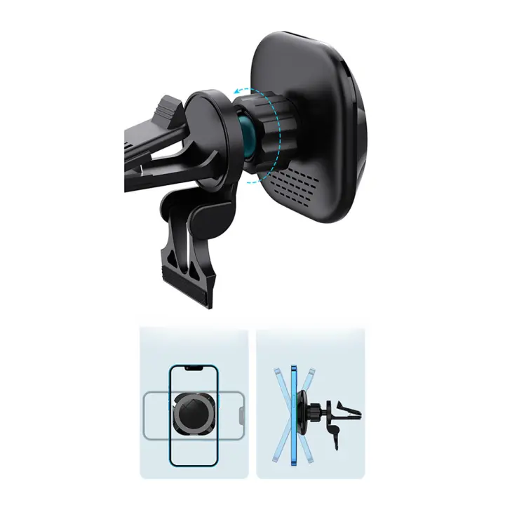 Cargador inalámbrico magnético rápido para coche, soporte de carga, 13S - 1