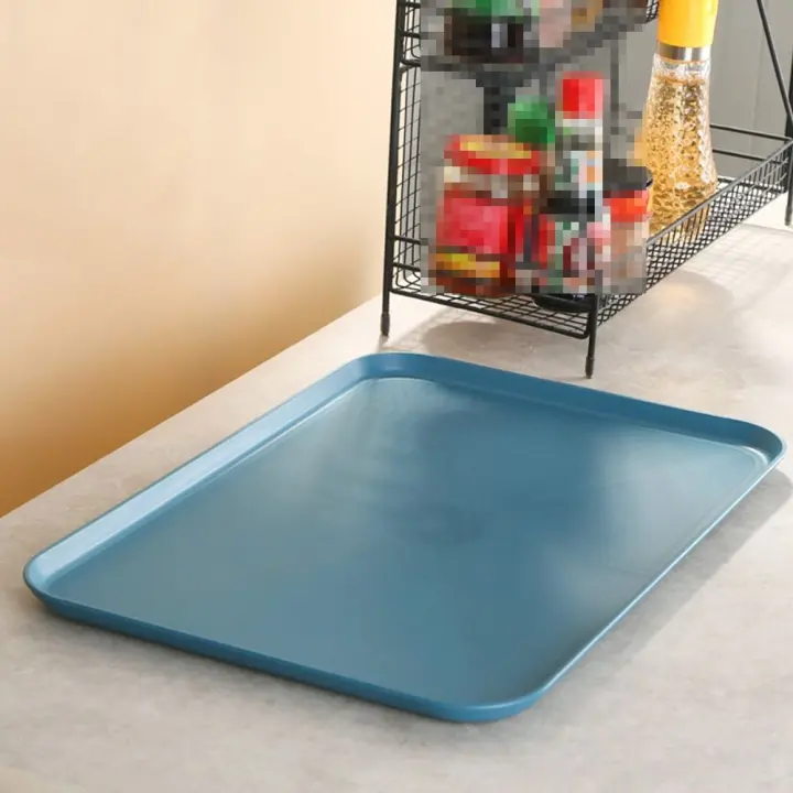 Bandeja Rectangular de plástico nórdico, bandeja Rectangular de varios colores para Pan y comida, servicio de Hotel - 1