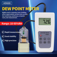 Medidor de punto de rocío de madera, higrómetro Digital con pantalla retroiluminada, probador de temperatura de humedad para pared de cuero textil - details 0