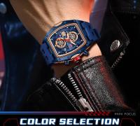Reloj deportivo de carreras de lujo para hombre, esfera esqueleto de barril, resistente al agua, luminoso, reloj de pulsera para exteriores, reloj de negocios para hombre - details 3