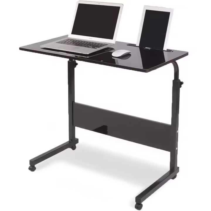 Mesa de ordenador portátil con ruedas enrollables, altura ajustable, 80x40CM, para el hogar y la Oficina - 1