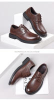 Zapatos de hombre, zapatos de cuero casuales de negocios, zapatos de traje con cordones - details 12