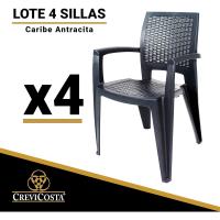 Caribe - Lote de 4 Sillas de Resina. 85 x 54 x 57 cm (Antracita) - details 2