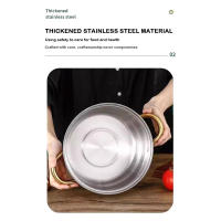 Olla duradera de acero inoxidable, olla espesa profunda con tapa, olla de inducción, apto para horno, Gas y lavavajillas - details 3