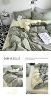 Juego de ropa de cama estilo Ins, edredón individual y doble, funda de almohada, microfibra suave, tamaño Queen completo - details 10
