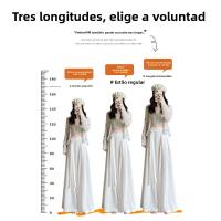 Pantalones de Pierna Ancha de Tencel Encaje Alto Cintura, Ajuste Suelto, Estilo de Verano, Mangas Largas - details 1