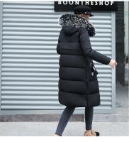 Abrigo de plumón para mujer, chaqueta de invierno con cuello de piel grande, chaqueta gruesa ajustada, Chaqueta de algodón con capucha a la moda, chaqueta larga de invierno para mujer - details 25