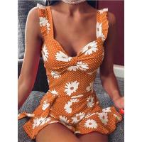 Vestido cruzado con estampado de verano y floral, vestido de mujer con hombros descubiertos - details 2