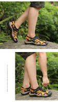 Sandalias de marca de verano para hombre, zapatillas de cuero genuino para hombre, sandalias de gladiador para playa para hombre, zapatos suaves y cómodos para caminar al aire libre - details 15