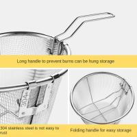 Colador para freír con Chip francés de acero inoxidable duradero, cesta plegable multifuncional para freír, colador de malla de alambre - details 3