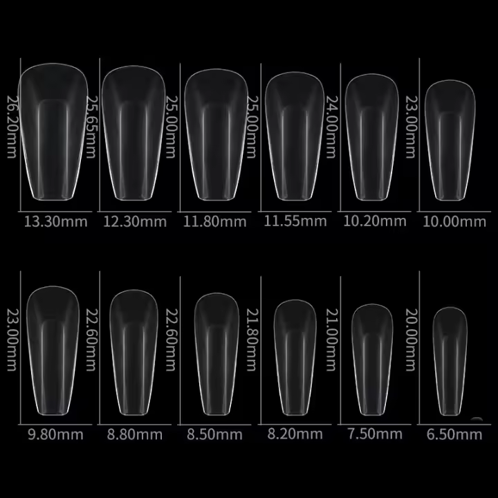 Puntas de uñas postizas 3D de gemometría, 504 piezas, para extensiones de uñas, salón de uñas y uso doméstico - 1