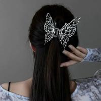 Pinza Para El Cabello En Forma De Mariposa De Plata Brillante Con Geometricas Y Rosa Para Mujeres Y Niñas Accesorio De Moda Para Peinado - details 2
