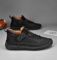 Zapatos de cuero de moda para hombres populares herramientas al aire libre costura retro media y alta parte superior de la moda casual zapatos de cuero de los hombres zapatos casuales. - details 2