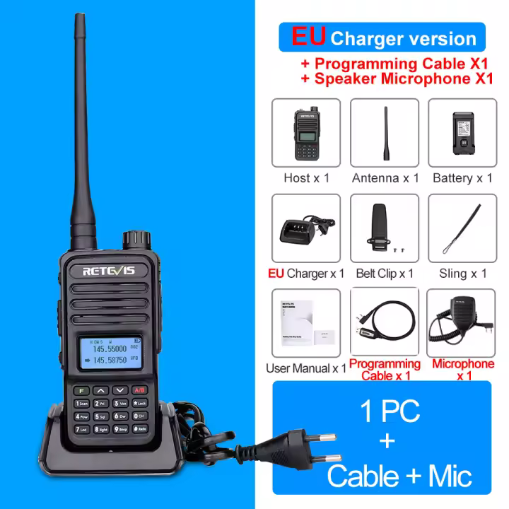 walkie-talkie RT85, Estaciones de radio bidireccionales, 5W, VHF, UHF, Banda dual - 1