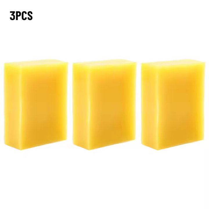 Cera de abeja amarilla para hacer velas de jabón, bolitas orgánicas naturales puras, 3 piezas - 1