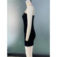 Vestido corto ajustado sin mangas con hombros descubiertos y estilo elegante sexy de verano - details 7