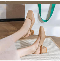 Bolsas de Cuero Suaves de Gran Tamaño Sandalias de Cabeza Cuadrada con Tacones Gruesos para el Trabajo en Verano 2024 - details 7