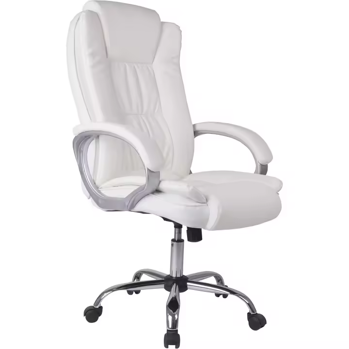 stock Sillón de Oficina Karen elevable y reclinable, Piel sintética, Color Blanco - 1
