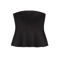 PB & ZA 2025 Falda corta estilo dobladillo fuera del hombro temperamento simple color sólido tubo top novedad de verano ropa de mujer - details 2