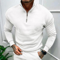 Chaqueta de color liso con cuello alto y media manga larga, para hombre - details 8