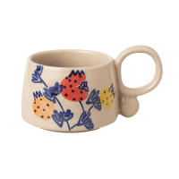 Taza de café retro de cerámica de alto valor, taza de café con leche de cerámica gruesa, taza de café, nicho japonés pintado a mano pastoral - details 0