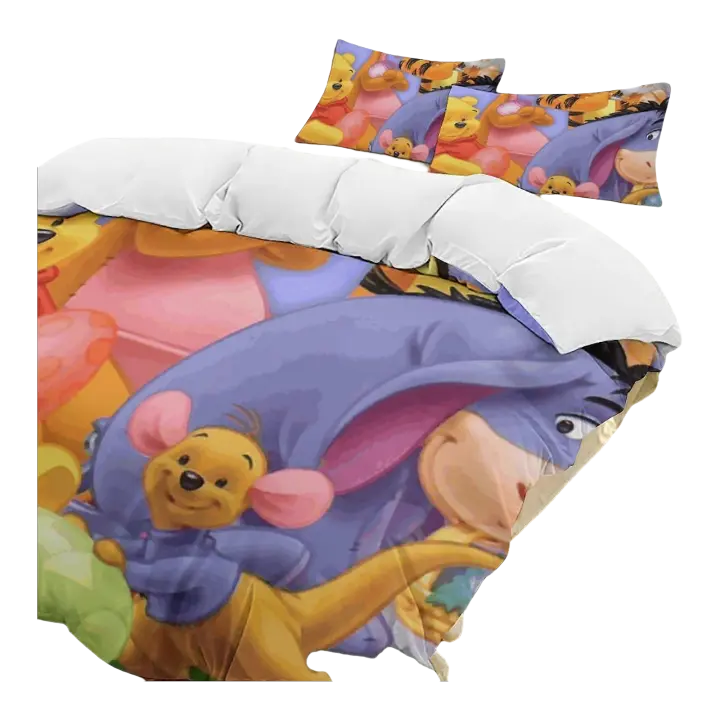 Juego de Cama Twin de Winnie the Pooh 3 Piezas Resistentes al Desvanecimiento de Microfibra - 1
