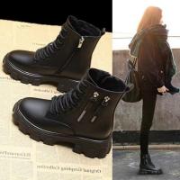 Botas de media pantorrilla para mujer con cordones y cremallera, botines deportivos de tacón grueso, estilo Chelsea, moda, otoño/invierno, nuevo estilo - details 4