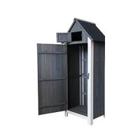 Armario Multiusos para Jardín Abby 40x75x90 cm en Madera con 2 Capas de Pintura Impermeable |   Patas y Suelo - details 7