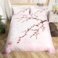 Juego de Ropa de Cama con Diseño de Cerezo Japónesako Sakura en Tamaño King/Queen Floral Primaveral Vintage para Mujeres y Niñas - details 4