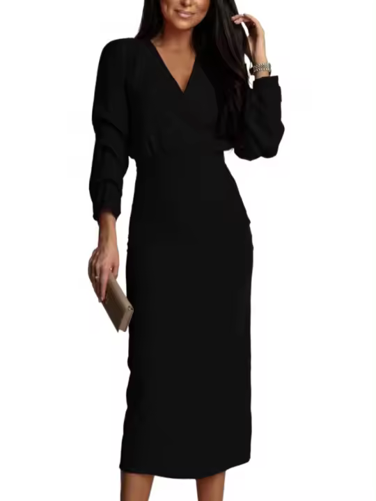 Maxi vestidos de manga larga para mujer, corsé ajustado dividido, Bodycon elegante para fiesta, Vintage vestido femenino A la venta, liquidación Kpop, línea A, G X - 1