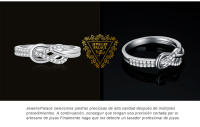 -Anillo de Plata de Ley 925 con forma de nudo infinito, joyería fina, con piedras preciosas, para mujer - details 3