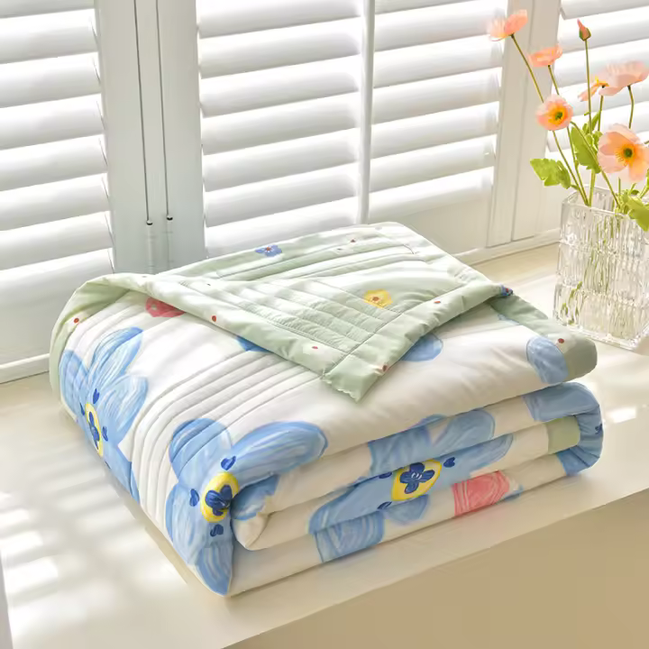Bonenjoy-edredón de verano para el hogar, colcha de lino de estilo a cuadros, edredón individual/completo/tamaño Queen, colcha para niños de 100x150 (sin funda de almohada) - 1
