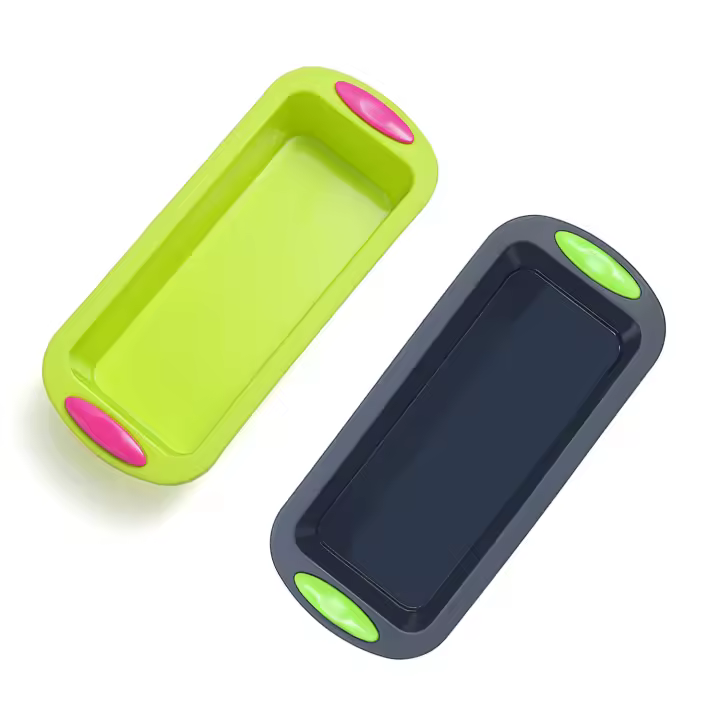 Sartén tostado engrosado tostado de dos colores pastel horno horno de silicona molde rectangular paquete de dos piezas - 1
