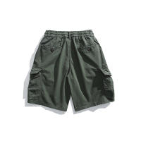 Pantalones Cargo de Verano para Hombres Cintura Elástica, Color Sólido, Gran Bolsillo, Pesca al Aire Libre, Material de Algodón - details 6