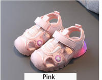 Sandalias planas con luces LED para niños y niñas, zapatos informales luminosos de araña, zapatos deportivos transpirables de verano para bebés - details 2