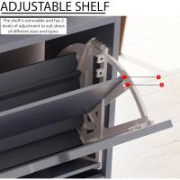 Diseños Zapatero con 2 cajones, Ahorro de Espacio, con 2 cajones abatibles, Mueble para Pasillo y Sala de Estar, 100% Certificado FSC (Gris) - details 5
