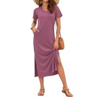 Vestido de Verano 2025 para Mujer Cuello en V, Abertura Lateral, Manga Corta, Tendencia de Moda - details 8