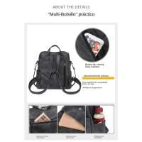Mochila Antirrobo Impermeable para Mujer, bolso de Cuero PU, Hombro informal, Gran para Viaje, Trabajo y Escuela - details 21