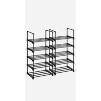 SONGMICS Armario, Perchero, Guardarropa, con barras, vestidor, estantes de tela, marco de metal, 182 x 43 x 182 cm, negro tinta RYG037B02 - details 18