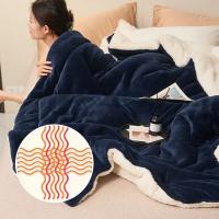 Manta de felpa gruesa de doble capa para cama y sofá, forro polar de felpa, Mantas cálidas - details 4