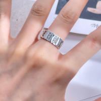 Anillos anchos Retro de Plata de Ley 925 para mujer, joyería con gemas estampadas, Jomon Stone Pavé, regalo para citas y fiesta de boda - details 1