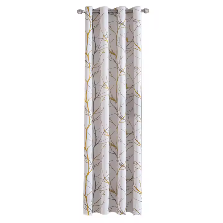 Cortinas opacas estampadas, cortina aislante y ahorradora de energía con diseño Floral - 1