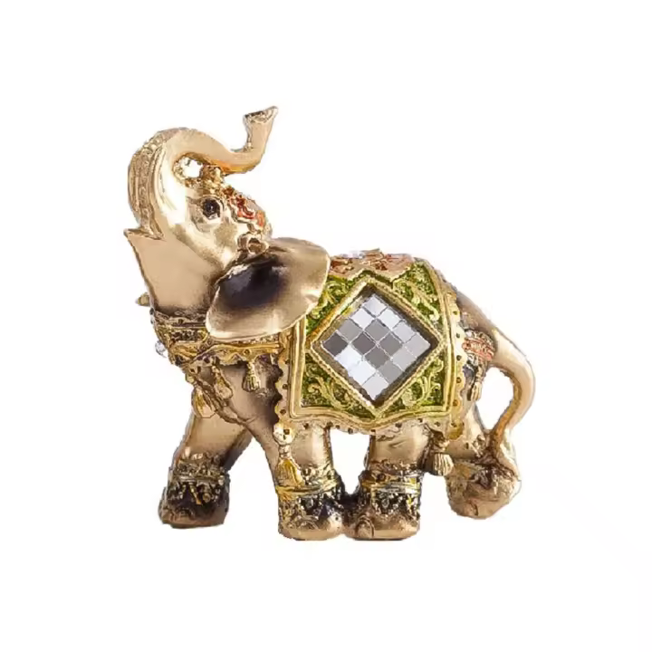 Adornos de elefante de resina, estatua de mesa artesanal creativa para decoración de sala de estar y dormitorio - 1