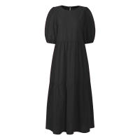 Vestido Largo Casual De Verano Para Mujer ZANZEA 2023 Con Manga Corta Y Cuello Redondo Sobredimensionado Vestidos Femme Elegante Sólido - details 9