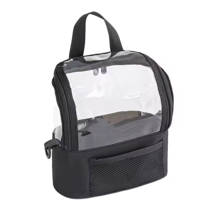 Bolsa de hombro para brochas de maquillaje profesional, bolsa de almacenamiento de cosméticos ligera y transparente, bolsa de aseo de gran capacidad de tela Oxford - 1