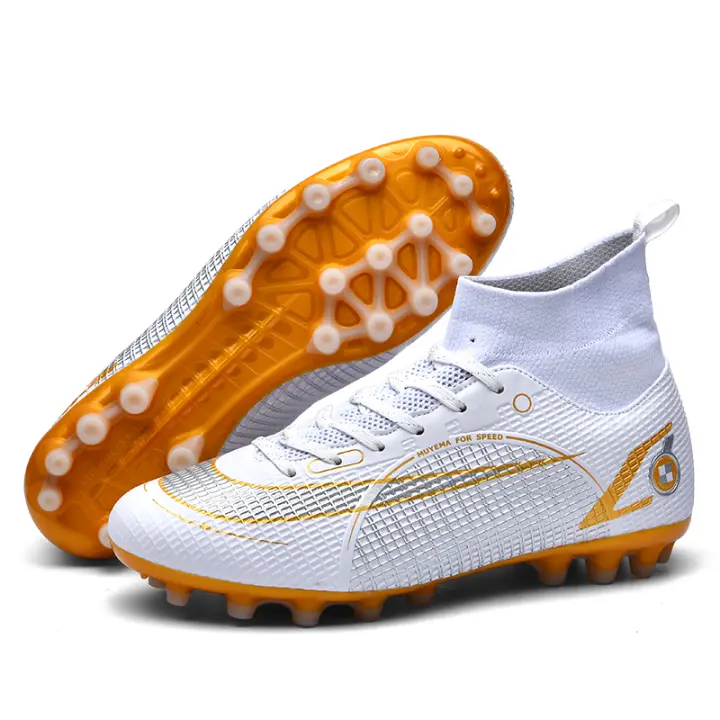 Zapatos de Fútbol de Cuero de Alta Comodidad Unisex Suela de Goma Natural Cierres de Cordones - 1