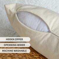 Fundas para Cojines , Juego de 4 Fundas de Almohada decorativas de Tela de Lino para Granja, Color sólido para Sala de estar y sofá - details 5
