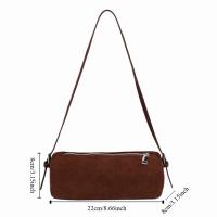 Bolso de hombro de gamuza, bolso de mano tipo almohada, gran capacidad, color caramelo, holgado, estilo hobo, bolso de mano coreano, color sólido, bolso de mano de viaje - details 1